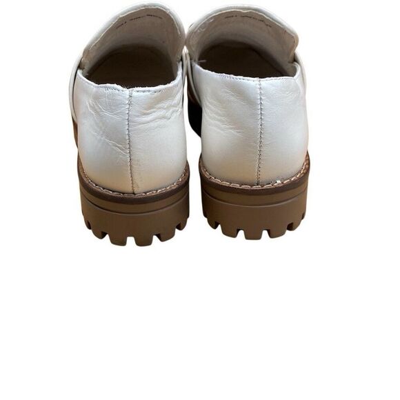 Dolce Vita Genuine Leather Woven Slip On Lug Sole Aubrey Loafers Ivory Size 6 - Picture 6 of 9